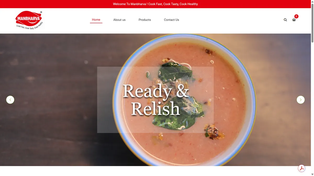 Manbharva health instant food online store home page