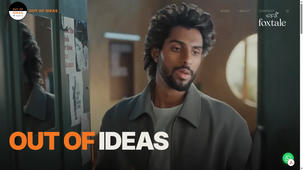 Out of Ideas advertising agency website home page